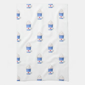 Latte & Whipped Cream (Blau) Geschirrtuch (Vertikal)