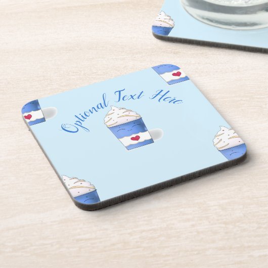 Latte & Whipped Cream (Blau) Getränkeuntersetzer (Linke Seite)