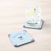 Latte & Whipped Cream (Blau) Getränkeuntersetzer (Rechte Seite)