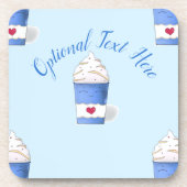 Latte & Whipped Cream (Blau) Getränkeuntersetzer (Vorderseite)