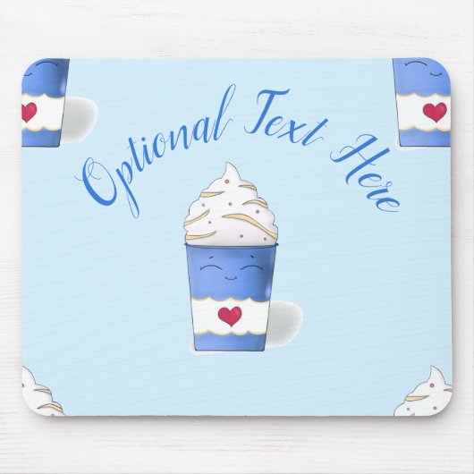 Latte & Whipped Cream (Blau) Mousepad (Vorne)