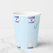 Latte & Whipped Cream (Blau) Pappbecher (Rechts)