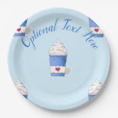 Latte & Whipped Cream (Blau) Pappteller (Vorderseite)
