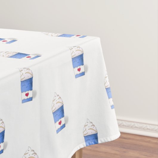 Latte & Whipped Cream (Blau) Tischdecke (Beispiel)