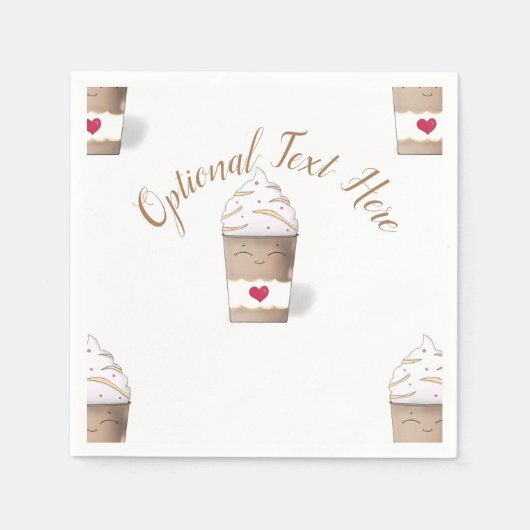 Latte & Whipped Cream (Coffee) Napkins Serviette (Vorderseite)