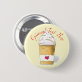 Latte & Whipped Cream (Gelb) Button (Vorne & Hinten)