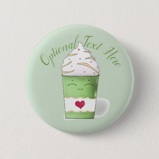 Latte & Whipped Cream (grün) Button (Vorderseite)