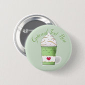 Latte & Whipped Cream (grün) Button (Vorne & Hinten)