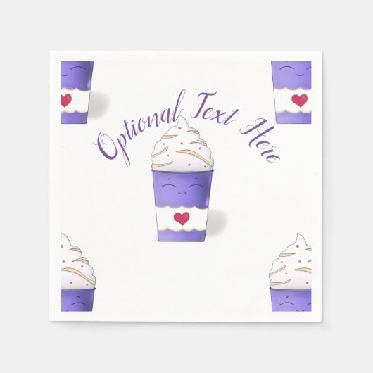 Latte & Whipped Cream (Lila) Napkins Serviette (Vorderseite)