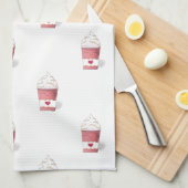 Latte & Whipped Cream (Pink) Geschirrtuch (Viertel Falte)