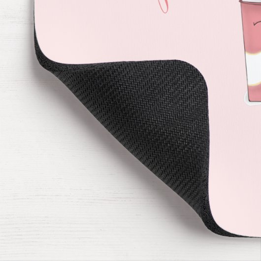 Latte & Whipped Cream (Pink) Mousepad (Ecke)