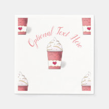 Latte & Whipped Cream (Pink) Napkins