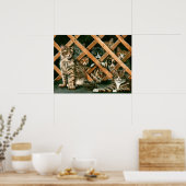 Lattice Cats Poster, tabby's tuxedos kmcoriginals Poster (Küche)
