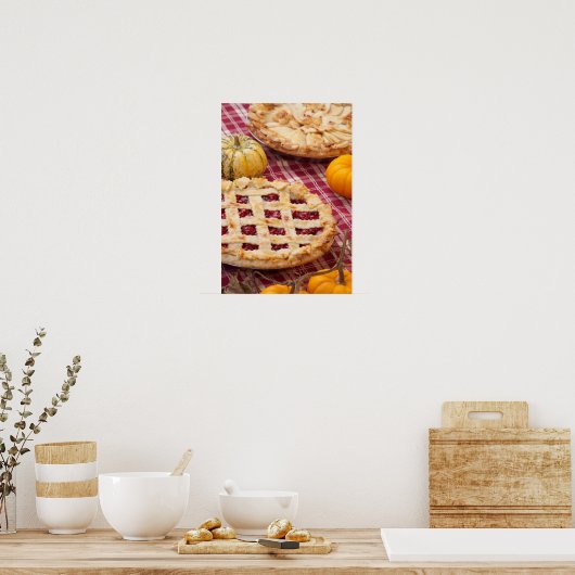 Lattice Cherry Pie und Apfelkuchen Poster (Küche)