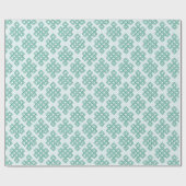 Lattice Endless Knot Textured in Green and Aqua Geschenkpapier (Flach)