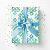 Lattice Endless Knot Textured in Green and Aqua Geschenkpapier