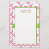 Lattice & Grosgrain Personalisiert Stationery (Vorne/Hinten)