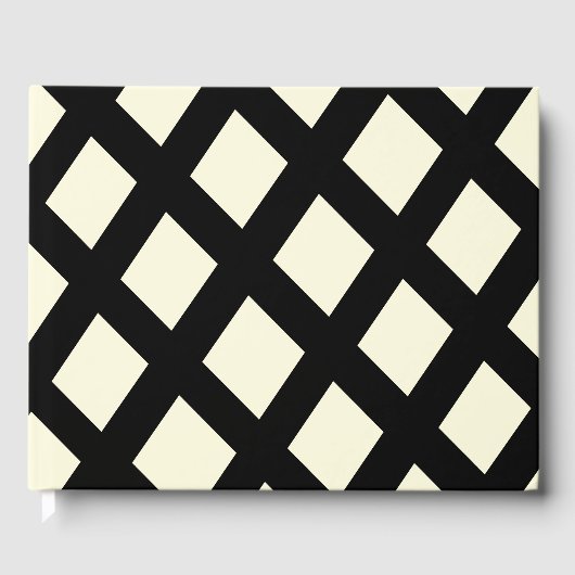 Lattice Guest Book (Cream & Black) Gästebuch (Vorderseite)