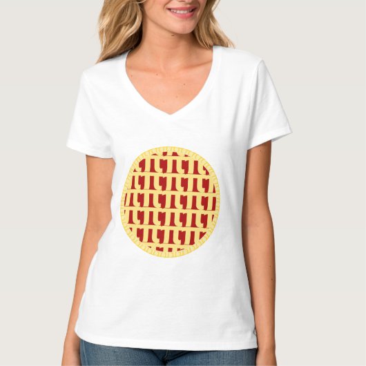 Lattice Pie - Rot (Kirsche/Erdbeere/etc.) - Pi Day T-Shirt (Vorderseite)