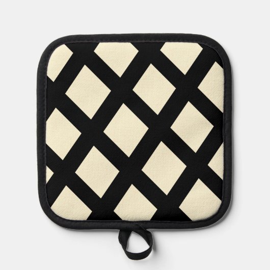 Lattice Pot Holder (Creme & Black) Topflappen (Vorderseite)