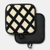 Lattice Pot Holder (Creme & Black) Topflappen (Vorderseite/Rückseite)