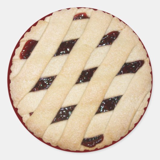 Lattice-Top-Himbeerkuchen/Teppichkleber Runder Aufkleber (Vorderseite)