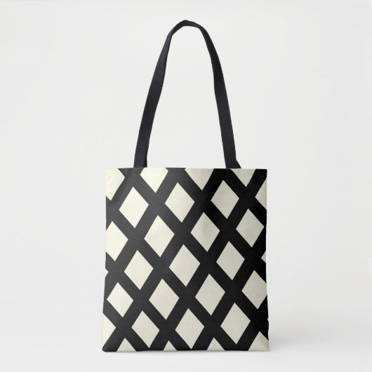 Lattice Tote Bag (Creme & Black) Tasche (Vorderseite)