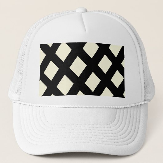 Lattice Trucker Hat (Cream & Black) Truckerkappe (Vorderseite)