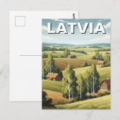 Latvia Countryside Travel Postkarte (Vorne/Hinten)