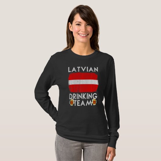 Latvia Drinking Team Design Latvian Drinking Team T-Shirt (Vorne ganz)