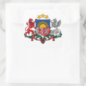 Latvia-Emblem Quadratischer Aufkleber (Tasche)