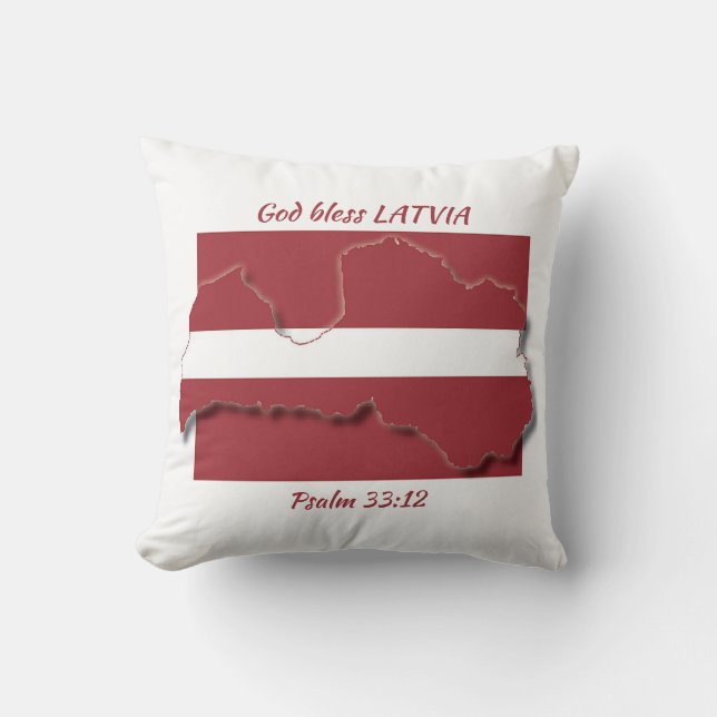 LATVIA FLAG Patriotic Scripting Custom Kissen (Vorderseite)