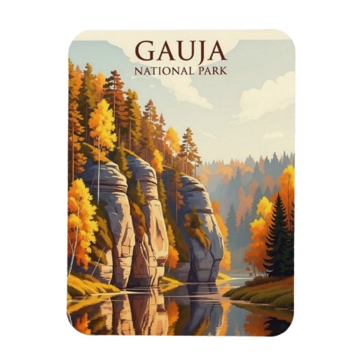 Latvia Gauja National Park Travel Magnet (Vertikal)