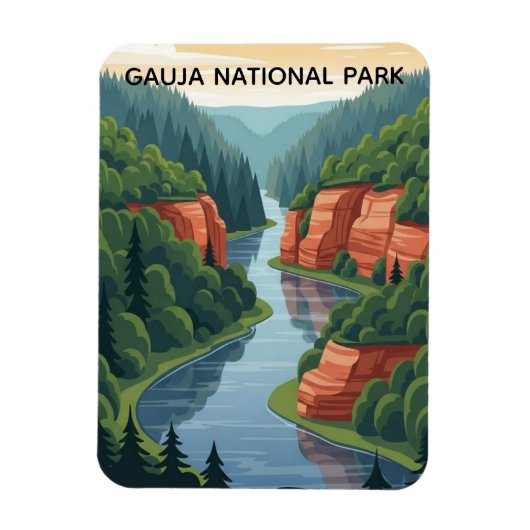 Latvia Gauja National Park Travel Magnet (Vertikal)