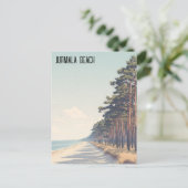 Latvia Jūrmala Beach Travel Postkarte (Stehend Vorderseite)