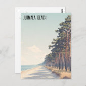 Latvia Jūrmala Beach Travel Postkarte (Vorne/Hinten)
