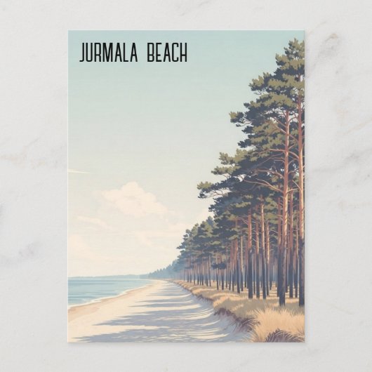 Latvia Jūrmala Beach Travel Postkarte (Vorderseite)