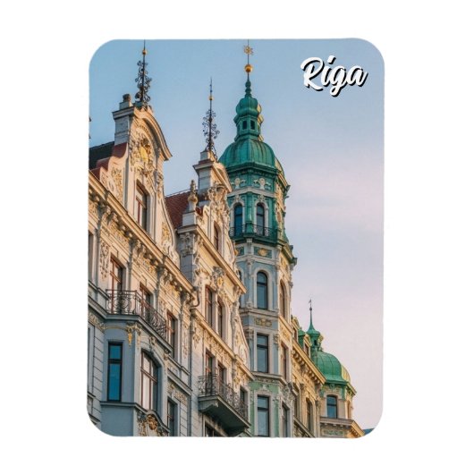 Latvia Riga Art Nouveau Travel Magnet (Vertikal)