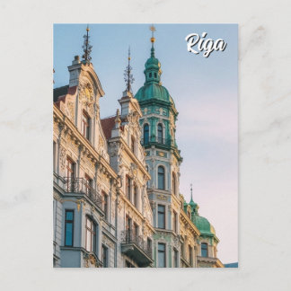 Latvia Riga Art Nouveau Travel Postkarte