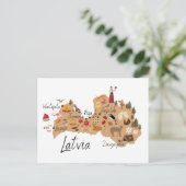 Latvia travel map postkarte (Stehend Vorderseite)