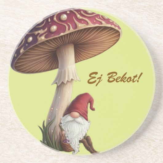 Latvian Ej Bekot go pick mushrooms coaster Getränkeuntersetzer (Vorne)