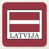Latvija Rechteckiger Pappuntersetzer (Vorderseite)