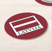 Latvija Runder Pappuntersetzer (Angewinkelt)