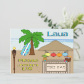 Laua/Tiki Party Einladungen (Stehend Vorderseite)
