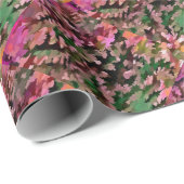 Laub abstrakt im Rosa, im Pfirsich und im Grün Geschenkpapier (Rolleneckpunkt)