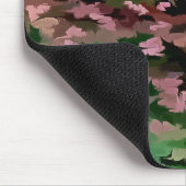 Laub abstrakt im Rosa, im Pfirsich und im Grün Mousepad (Ecke)