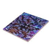 Laub abstrakt in den blauen und lila Tönen Fliese (Seite)