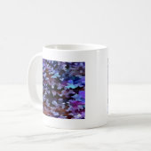 Laub abstrakt in den blauen und lila Tönen Kaffeetasse (Vorderseite Links)