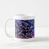 Laub abstrakt in den blauen und lila Tönen Kaffeetasse (Links)