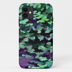 Laub-abstrakte Pop-Kunst im Jade-Grün und dem iPhone 11 Hülle